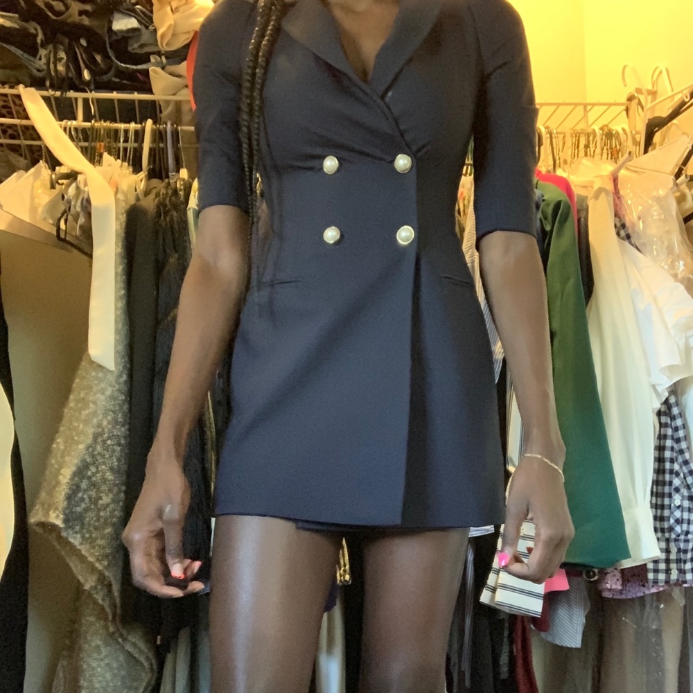 Zara Basic Navy blue blazer dress